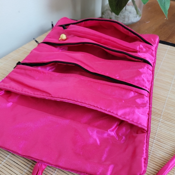 Embroidered Jewelry Travel Bag in Luxurious Black Satin NWT - Picture 4 of 14